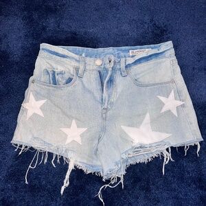 Blank NYC The Barrow Denim Shorts w/ Star Appliqué Size 26